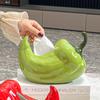 Caja de Pañuelos de Pimiento Verde y Rojo al por Mayor para el Hogar Sala de Estar Escritorio Cerámica Caja para Servilletas Caja de Pañuelos Decorativa de Alta Gama