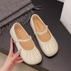 2025 Nuevas Pantuflas de Medio Zapato de Mujer Transfronterizas de Punta Cerrada para Uso Exterior Primavera y Otoño Calientes Pantuflas Mary Jane Retro Francesas
