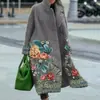 2026 Nuevo Cruce de Fronteras Europeo y Americano Otoño Comercio Exterior Ropa de Mujer Amazon Abrigo Largo con Solapas de Lana Estampado de Talla Grande