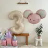 Decoração de festa de aniversário Castelo Rosa da Princesa Balão de filme de alumínio para bolo com base Layout infantil em pé Cidade dos Sonhos
