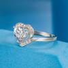 Anillo de comercio exterior wish chapado en oro de 18 quilates 2 quilates anillo en forma de corazón Diamante Diamante Diamante anillo de propuesta de matrimonio