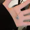 Collar Colgante Cuadrado de Diamante de Plata de Ley S925 para Mujer, Cadena para Clavícula de Diseño de Nicho de Lujo Ligero, Cadena de Cuello Versátil Nueva 2025