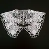 Gola Caqui Renda Acessórios DIY Roupas Materiais Artesanais Branco Decote V Lapela Grande Renda Bordada Solúvel em Água