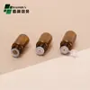 En stock Frasco pequeño de boca de rosca marrón para aceites esenciales 1/2/3/4/5ML frasco de vidrio con bola rodante sub-frasco para aceite esencial de masaje