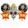 Conjunto de Balões de Filme de Alumínio de Halloween Mais Vendido Transfronteiriço Balão Decoração de Festa Temática Fantasma Abóbora Aranha Morcego