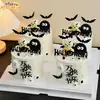 Decoração de Bolo de Halloween 2025 Urso Caveira Ornamento Morcego Abóbora Plug-in Acrílico de Halloween