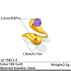 Anillo de Acero Inoxidable con Circonita Transfronterizo Europeo y Americano, Chapado en Oro de 18 Quilates, No se Desvanece, Lujo Ligero, Sensación de Alta Gama, Joyería de Mano a la Moda