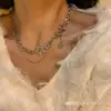 Colar de Corrente para Clavícula com Laço de Pérolas de Cristal Estilo Coreano 2025, Feminino, Doce, Versátil, Fresco e de Nicho para o Verão