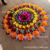 Corona de Flores Brillantes de 1.8m para Funeral Corona de Bolas de Papel Multicolor Corona de Papel Brillante en la Superficie Centro de Flores Corona de 2m Suministros para Funeral