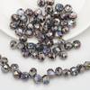 Cuentas Planas de Cristal con Agujero Lateral, Cuentas de Rueda, Accesorios para Hacer Joyería DIY, Llavero, Cadena para Teléfono Móvil, 8mm, Cuentas Sueltas, Galvanoplastia