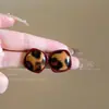 Pendientes de Leopardo Maillard para Otoño e Invierno para Mujer, Lujo Accesible de Nicho, Gama Alta, Pendientes Geométricos Simples, Joyería de Oreja Retro
