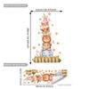 ATW7045 adesivos criativos de animais fofos de desenho animado empilhados alto decoração de fundo de casa para quarto infantil adesivos de parede autoadesivos