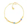 Tienda de Oro Mismo Estilo Pulsera de Trébol de Cuatro Hojas Diamantada Chapada en Oro de Larga Duración y Resistente a la Decoloración, Accesorio de Mano Moderno y Encantador, Pulsera de Cinco Hojas Estilo Europeo y Americano