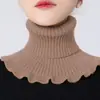 Calentador de cuello para adultos de otoño e invierno, bufanda para protección de la columna cervical, cuello alto de punto falso para mujer, decoración de lana, a prueba de viento