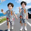 Conjunto de Colete de Verão para Meninos, Roupa Sem Mangas Fresca e Estilosa para Meninos Pequenos, Novo Conjunto de Duas Peças de Verão da Moda para Crianças 2026