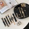Pulseira de Relógio Iwatch11 com um Estilo Chanel de Alta Gama, Adequada para Apple Watch 9810Se, Couro Genuíno e Metal Applewatch