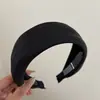 Faixa de cabeça com esponja de cetim de seda, cobertura total, aba larga, visual de alta qualidade estilo francês, popular online, acessório de cabelo com faixa de seda de coroa alta