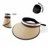 Chapéu de sol de verão, chapéu de borracha preto estilo ins, chapéu de palha feminino com copa aberta da moda versão coreana, chapéu de sol fashion