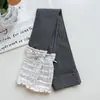 Leggings infantis para primavera e outono, nova alta elasticidade, anti-bolinhas, versátil, adequado para usar por cima, leggings com meia e laço para crianças