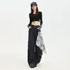 Calças jeans cargo largas, modeladoras, frescas, de cintura alta, versáteis, de perna larga para mulheres, design retrô americano, com múltiplos bolsos