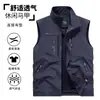 Chal de estilo primavera y otoño, talla grande, corte holgado, multibolsillos, con cuello alto, color liso, diseño simple y prenda exterior a prueba de viento para actividades al aire libre
