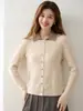 26 Suéter de cachemir de punto trenzado con cuello polo de color block nuevo para mujer, suave y juvenil, prenda exterior versátil, estilo preppy