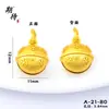 Colgante de Campana Duradero y que No se Desvanece que Atrae Riqueza y Buena Fortuna, Colgante Pequeño Chapado en Oro con Cabeza de Tigre y Lazo, Accesorios Chapados en Oro para DIY