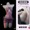Lingerie profundamente sedutora, body de renda roxa sexy com gola halter, uniforme, desejo puro, qqny, roupa de dormir provocante para mulheres