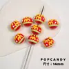 Conjunto de Hambúrguer de Contas Fofo Pintado à Mão Kit DIY Joias Artesanais Pulseira Colar Brincos Material com Furo Reto Contas Soltas Contas de Vidro