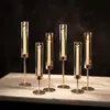 Transfronterizo para Amazon chapado en oro juego de tres piezas candelabro para el hogar decoración de mesa para boda fiesta de cumpleaños