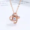 Collar de Plata de Ley 925 de Trébol de Cuatro Hojas con Incrustación de Circonita para Mujer, Colgante Simple Hueco de Trébol de la Suerte, Cadena para Clavícula Estilo Coreano y Japonés