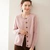 Cardigan Tricotado de Cashmere Espesso com Gola Redonda Feminino Estilo Coreano Jaqueta de Manga Longa Top Solto Emagrecedor Versátil Suéter Raglan