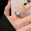 Infantil Lindo Esmalte Pequeño Panda Gato Xiaohua Anillo Abierto Año Nuevo Diseño Sensación Novia Anillo Abierto Lindo