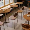 Mesas e Cadeiras de Madeira Maciça Minimalistas Modernas para Café, Sofás de Canto para Refeições Comerciais, Conjunto de Mesas e Cadeiras de Jantar com Entrega Incluída