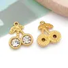 Acero Inoxidable Estilo Francés Colgante de Cereza con Pedrería DIY Collar Pulsera Pendientes Accesorios de Joyería Dijes Pequeños Estilo Europeo y Americano