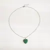 Europa y Estados Unidos collar colgante luminoso transfronterizo amor piedra natural cadena de acero de titanio retro no se decolora joyería cadena para el cuello mujeres