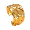 Anillos Irregulares de Moda Transfronterizos, Anillos Abiertos Geométricos Irregulares Prensados en Aceite, Fábrica de Joyería de Acero de Titanio de Gama Alta Vintage