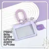 Porta-cartões transparente horizontal da moda para estudantes, cordão para crachá escolar, capa protetora para crachá, porta-cartão IC de comércio exterior no atacado