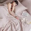 Súper suave~ Colcha de verano de algodón y lino natural, colcha de lino suave para aire acondicionado, juego de cuatro piezas de colcha de verano Clase A, lavable a máquina