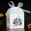 Etiqueta de Fita de Flor para Casamento Transfronteiriço Caixa de Doces Gravada a Laser Caixa de Doces para Agradecimento de Casamento Caixa de Presente de Acompanhamento em estoque