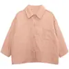 Camisa Infantil Changguo Outono Novo Estilo Camisa de Manga Longa Infantil Jaqueta Fina Estilo Coreano para Meninos