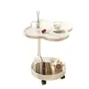 Mesa lateral estilo creme para sala de estar de casa pequena mesa de centro ao lado do sofá mesa pequena simples prateleira de armazenamento armário de cabeceira de ferro forjado