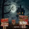Placa Grande Cuidado Perigo Assombrado Proibido Entrar Halloween para Jardim Casa Exterior Gramado Decoração de Horror