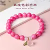 Agata Vermelha Cavalo Rosa Rosa Pingente Pulseira de Contas Moda Feminina High-End Cor Dunhuang Pulseira de Ágata Branca Joia