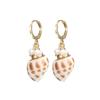 Fábrica de joyería de frutas procesamiento y fabricación joyería de oreja popular de verano aretes dorados de concha aretes de concha nacarada para mujer