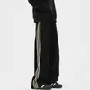 Pantalones de Tres Rayas para Hombre, Nuevo Estilo Primavera, Pantalones de Chándal Pesados Retro Americano, Marca de Moda, Pantalones Largos Casuales Rectos Holgados
