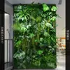 Pared de plantas artificiales personalizada, decoración de césped de plantas verdes para centros comerciales interiores y hoteles, paisajismo de fondo, flores artificiales, césped artificial