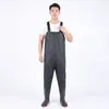 Macacão impermeável, conjunto de chuva de meio corpo, calça de chuva com botas de chuva, calça de pesca de couro, conjunto de pesca masculino de corpo inteiro, design espessado para pesca em reservatório