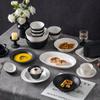 Conjunto de louças de cerâmica para uso doméstico, tigela de jantar de hotel, prato, tigela de sopa de macarrão, prato de peixe, alto valor de beleza, conjunto de louças de luxo leves
