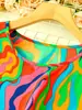 Em Estoque Primavera e Outono 2025 Amazon Aliexpress Transfronteiriço Vestido Feminino Estampado Gola Redonda Manga Curta para Mulheres